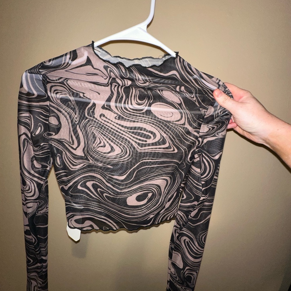 Mesh see through long sleeve from Amazon, size small